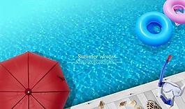 夏日海滩沙滩游泳潜水图片