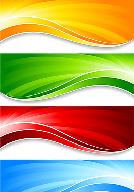 五顏六色的旗幟banner04——矢量素材