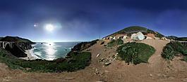 海边山峰美景图片