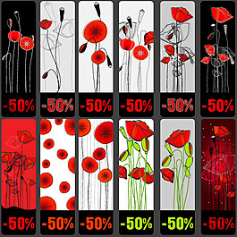 花朵主題打折標(biāo)簽矢量素材