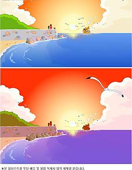 ai矢量海灘美景圖片
