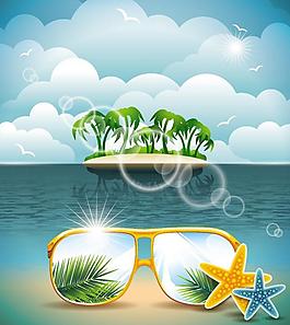 夏日海灘矢量素材 沙圖片