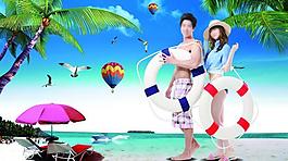 夏日沙灘圖片