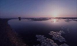 日落海灘沙灘馬賽克背景圖片