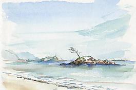 水粉風(fēng)景素描圖片
