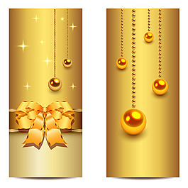 圣誕節(jié)金色banner矢量素材-1