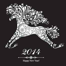 2014馬年圣誕主題模板矢量素材-7
