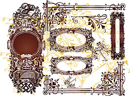 歐式花紋矢量素材-2