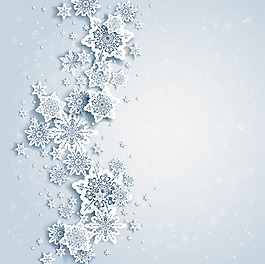 梦幻雪花装饰背景矢量素材-3