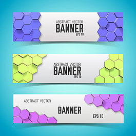 蜂窩背景BANNER底紋模板矢量圖