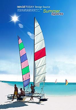 夏日的海邊圖片