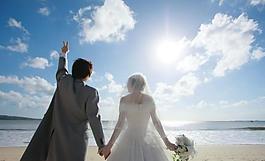 海边沙滩结婚摄影图片