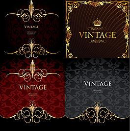 華麗的歐式花紋背景——矢量素材