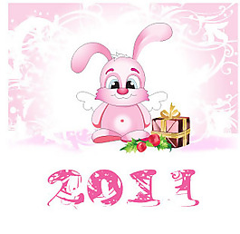2011年可愛天使兔子矢量素材