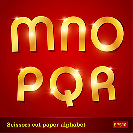 金光閃閃英文字母02——矢量素材