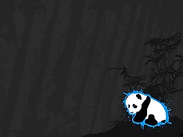 高清2D國寶熊貓特效桌面背景圖片
