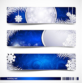 精美圣誕雪花banner——矢量素材