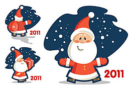 2011年可愛(ài)圣誕老人矢量素材