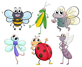 卡通昆蟲集08-矢量素材