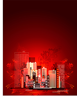 紅色絢麗背景矢量圖