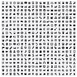 常用黑白圖標(biāo)集16-矢量素材