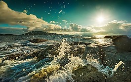 美麗的海岸背景