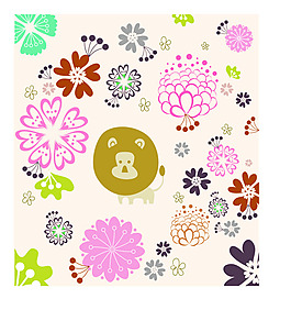 AI矢量素材 五顏六色的花朵