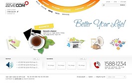 橙色韓國(guó)網(wǎng)站模版整站PSD源文件