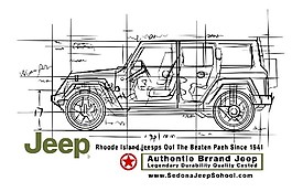 吉普車線描草圖