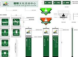 文化中心标牌效果图 立牌图片