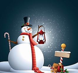 卡通雪人圣誕背景圖片
