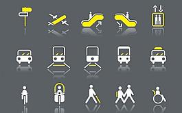 城市公路交通標(biāo)志圖標(biāo)矢量圖片