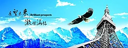 雪山雄鷹翱翔