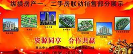 縱橫房產一二手房聯動銷售展板圖片