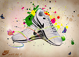 耐克nike休閑鞋海報PSD素材