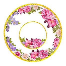 圓形華麗牡丹花圈