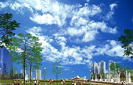 景觀建筑設計后期處理psd分層圖片