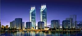 建筑夜景效果圖圖片
