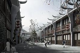 建筑效果圖psd圖片