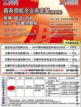 电信商务领航信息版宣传彩页背面图片