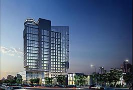 辦公大樓景觀效果圖圖片