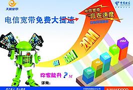 電信寬帶免費大提速不干膠貼圖片