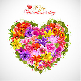 情人節(jié)鮮花背景矢量圖