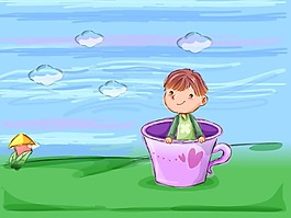 童年卡通插畫一輩子的童樂