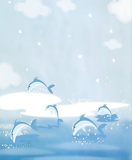 可愛海豚背景圖