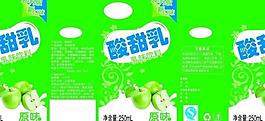 酸甜乳250毫升標準包裝盒磚盒圖片