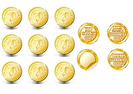 金色圓形降價促銷標簽矢量
