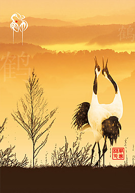中国风PSD素材仙鹤