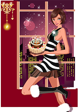 淘寶插畫美女