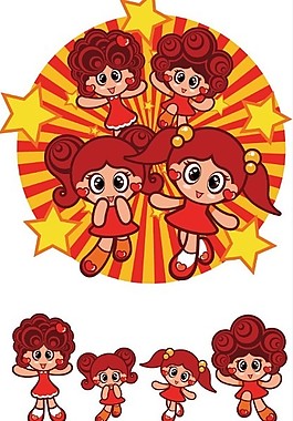 卡通可愛(ài)小女孩矢量